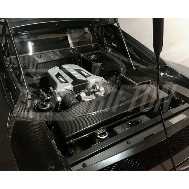 Dry Carbon Fiber Replacement Engine Bay Cover For Audi R8 V8 V10 2007-2015