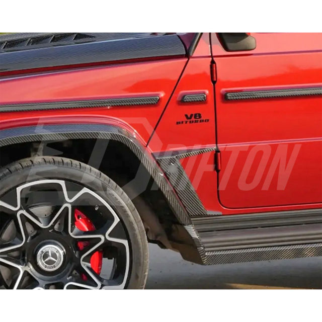 TopCar Style Dry Carbon Fiber Fender Trim Cover For Mercedes Benz G Class W464 AMG G63 2018-2024