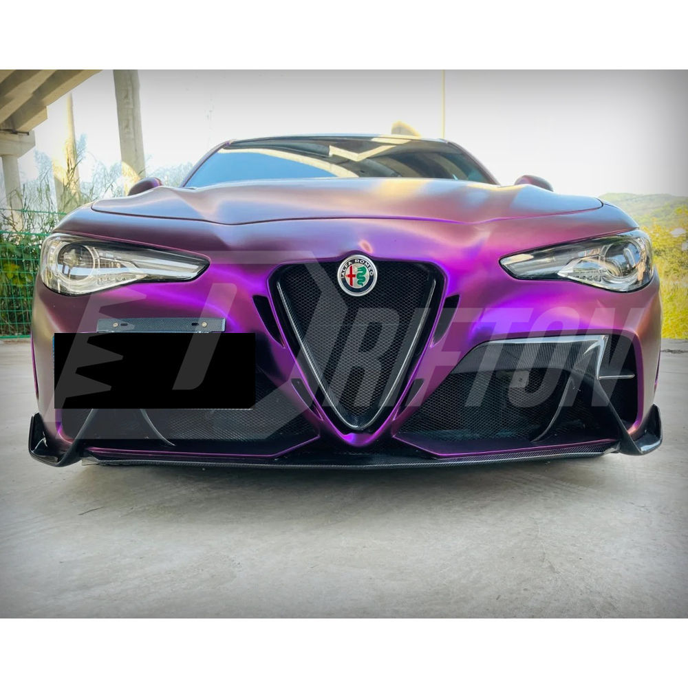 GTAM Style Half Carbon Fiber Front Bumper For Alfa Romeo Giulia 2016-2023