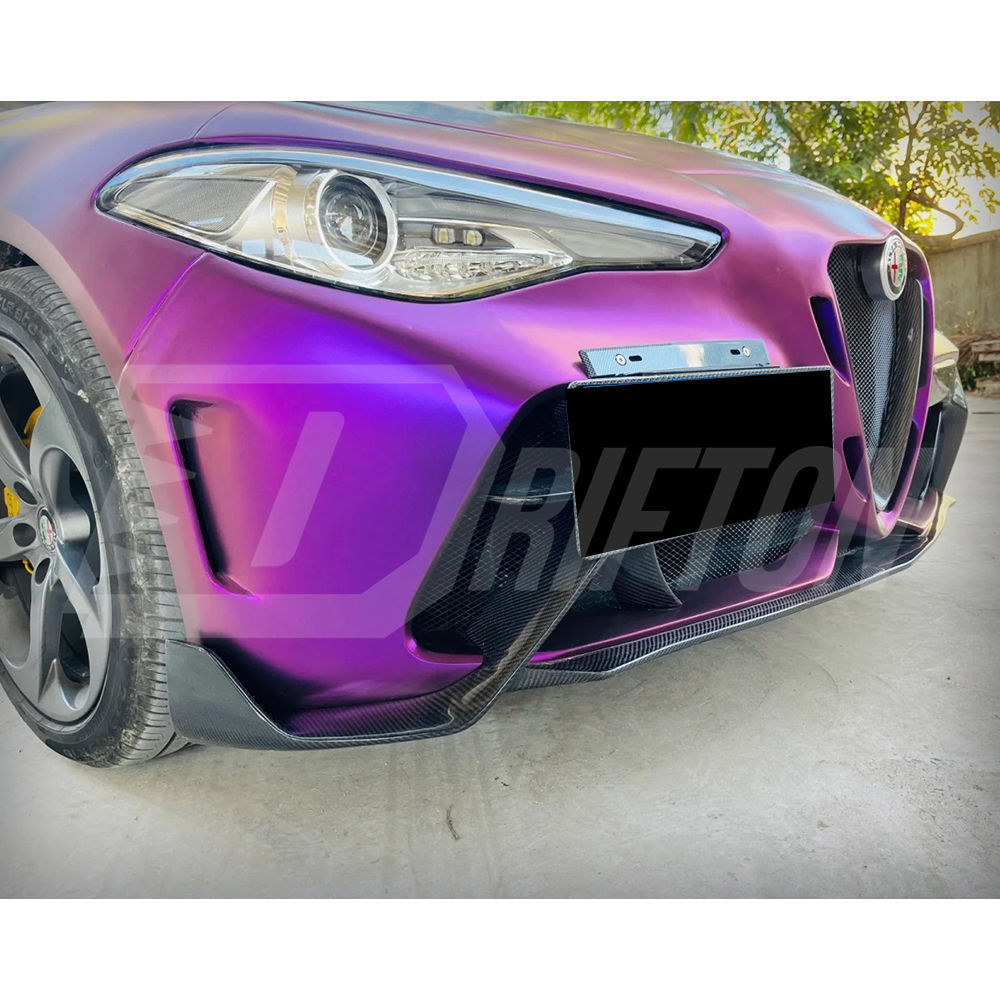 GTAM Style Half Carbon Fiber Front Bumper For Alfa Romeo Giulia 2016-2023
