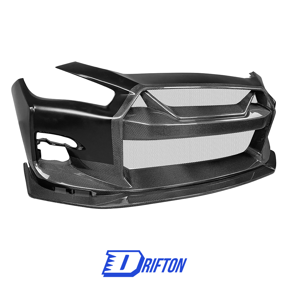 LB Style Partial Carbon Fiber Front Bumper For INFINITI Q50 2013-2024