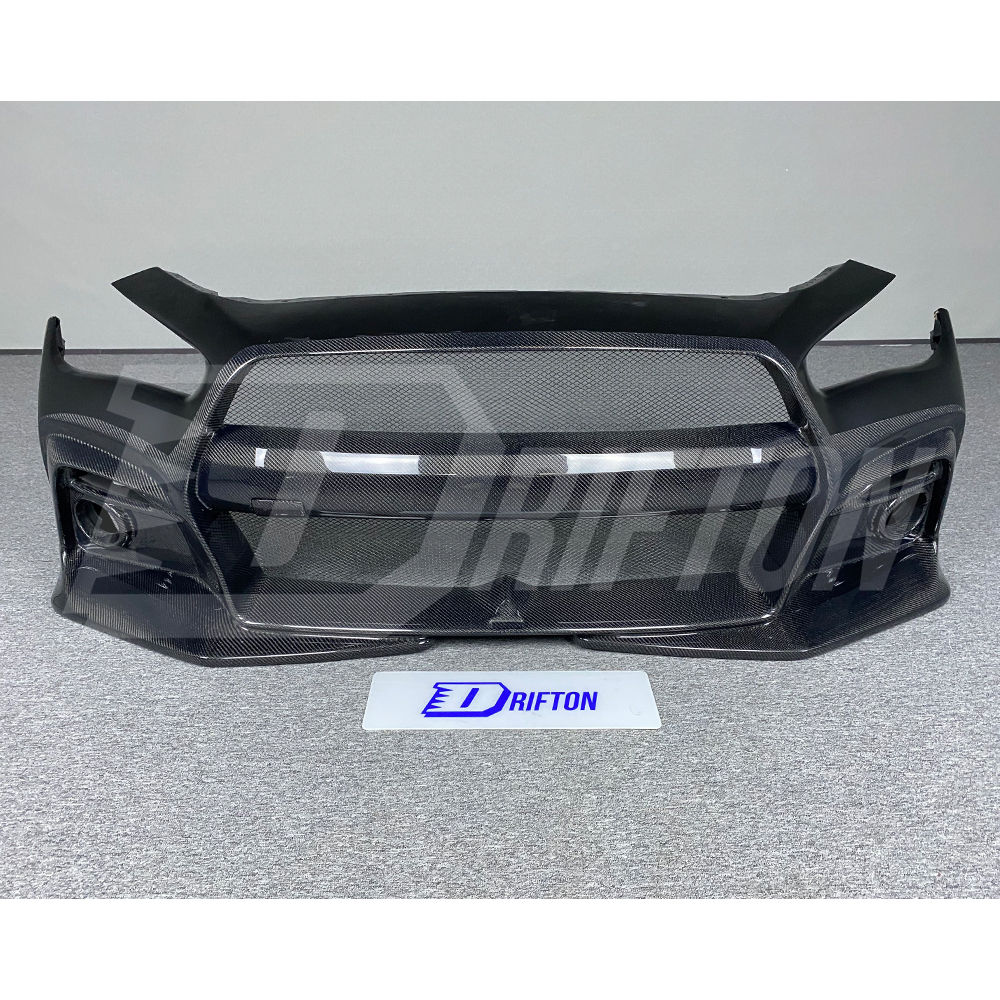 Blitz Style Ver2 Half Carbon Fiber Front Bumper For Infiniti Q50 2013-2024