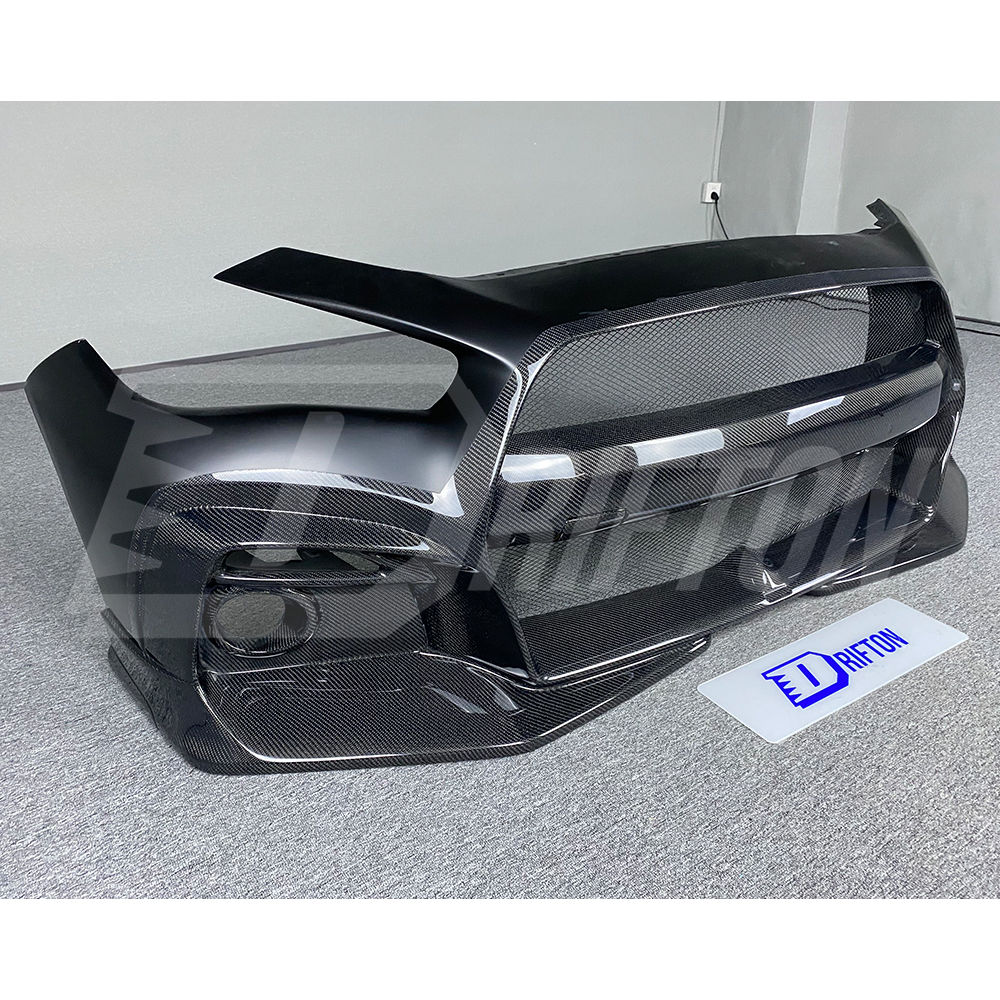 Blitz Style Ver2 Half Carbon Fiber Front Bumper For Infiniti Q50 2013-2024