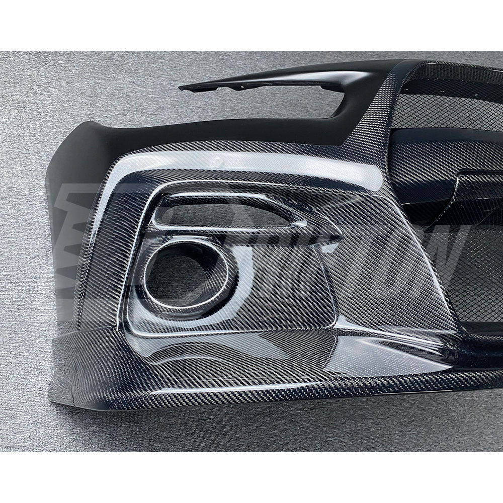 Blitz Style Ver2 Half Carbon Fiber Front Bumper For Infiniti Q50 2013-2024