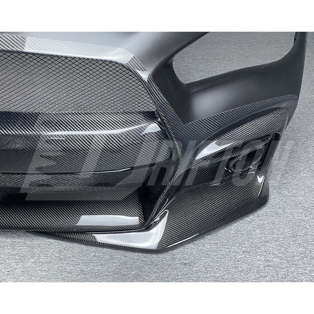 Blitz Style Ver2 Half Carbon Fiber Front Bumper For Infiniti Q50 2013-2024