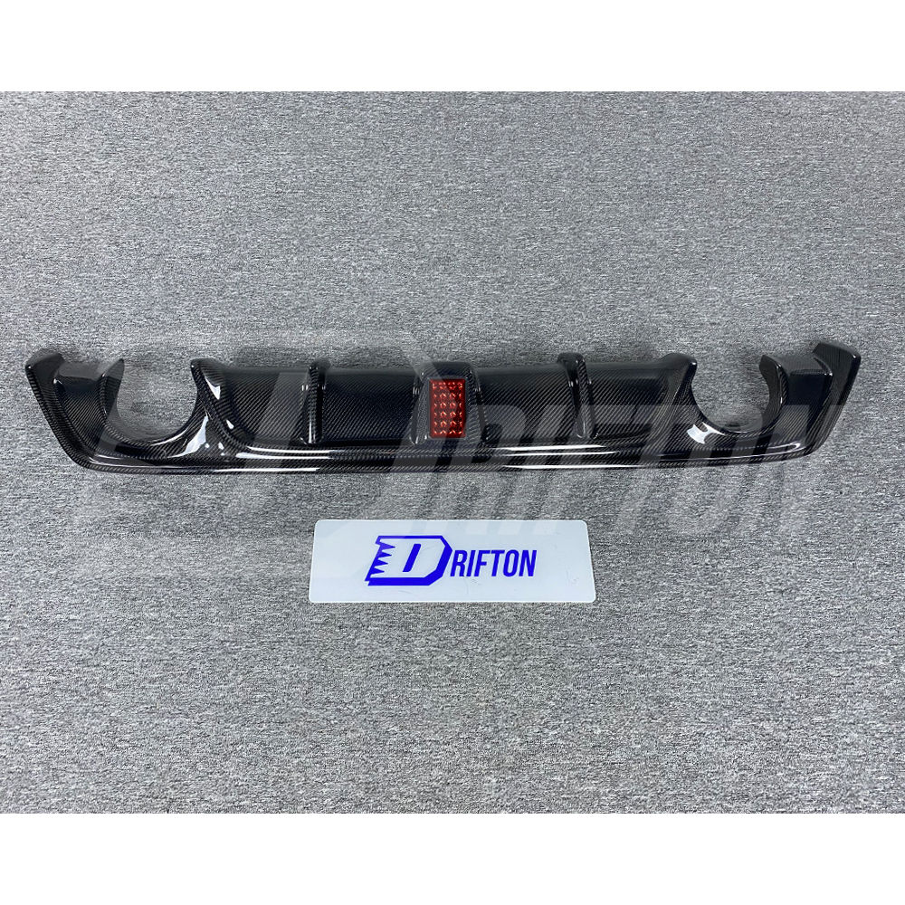 LED Brake Light Style Carbon Fiber Rear Diffuser For INFINITI Q60 2016-2022