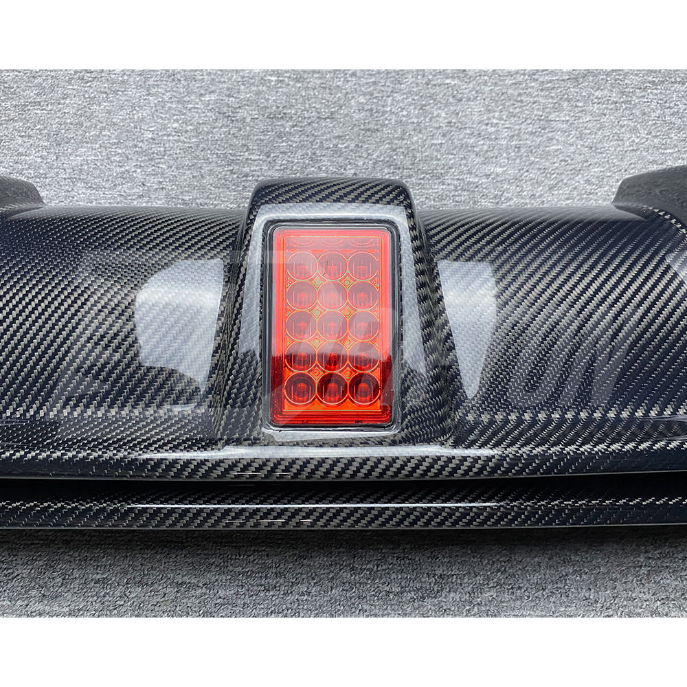 LED Brake Light Style Carbon Fiber Rear Diffuser For INFINITI Q60 2016-2022