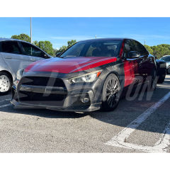 Blitz Style Ver2 Half Carbon Fiber Front Bumper For Infiniti Q50 2013-2024
