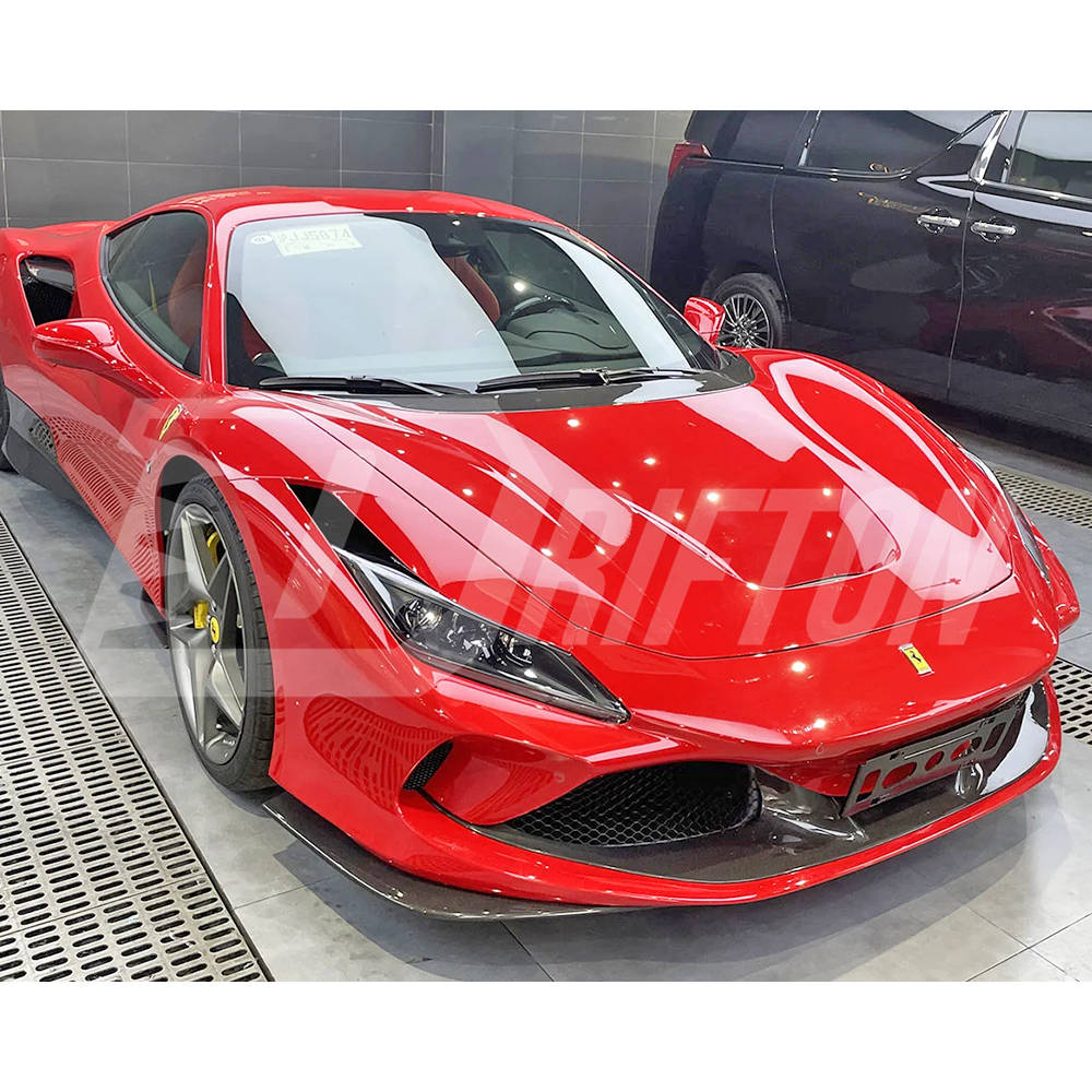 OEM Style Dry Carbon Fiber Front Bumper Center Trim For Ferrari F8 Tributo Spider 2019-2022 (1)