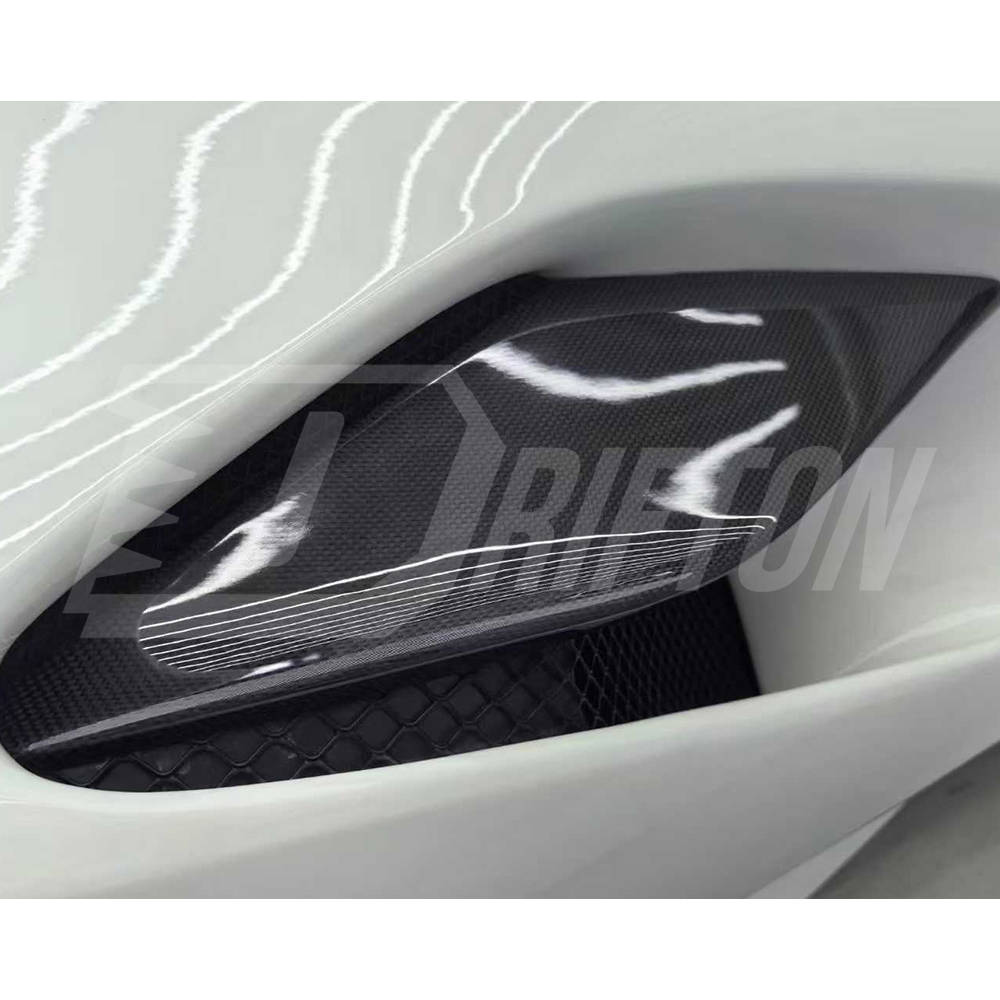 OEM Style Dry Carbon Fiber Rear Air Inlet Vent Trims For Ferrari F8 Tributo Spider 2019-2022