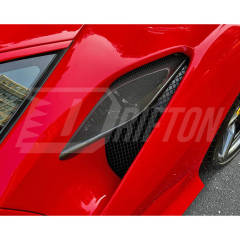 OEM Style Dry Carbon Fiber Rear Air Inlet Vent Trims For Ferrari F8 Tributo Spider 2019-2022