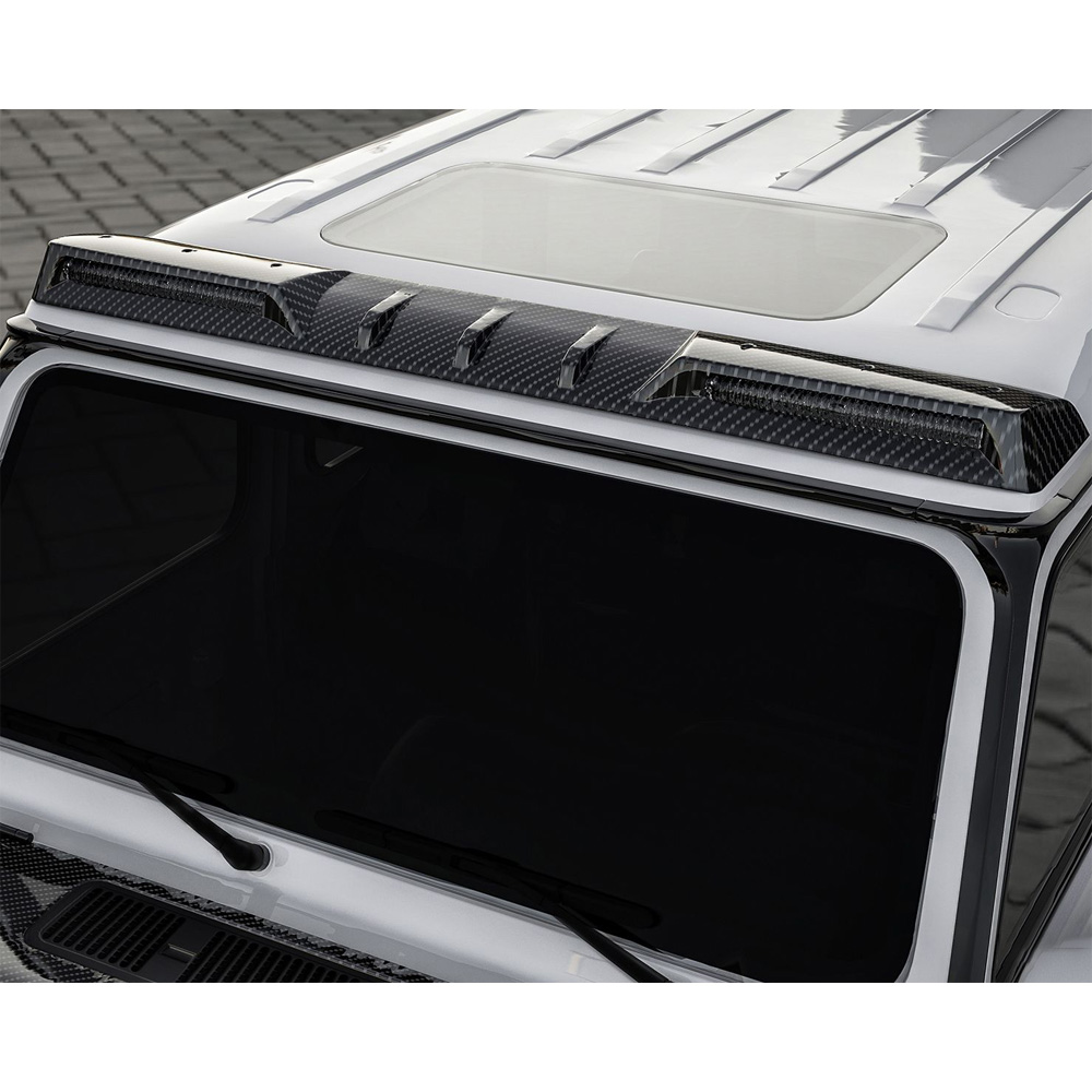 Paktechz Style Dry Carbon Fiber LED Lighting Front Roof Spoiler For Mercedes Benz G Class W464 G350 G500 AMG G63 2018-2024