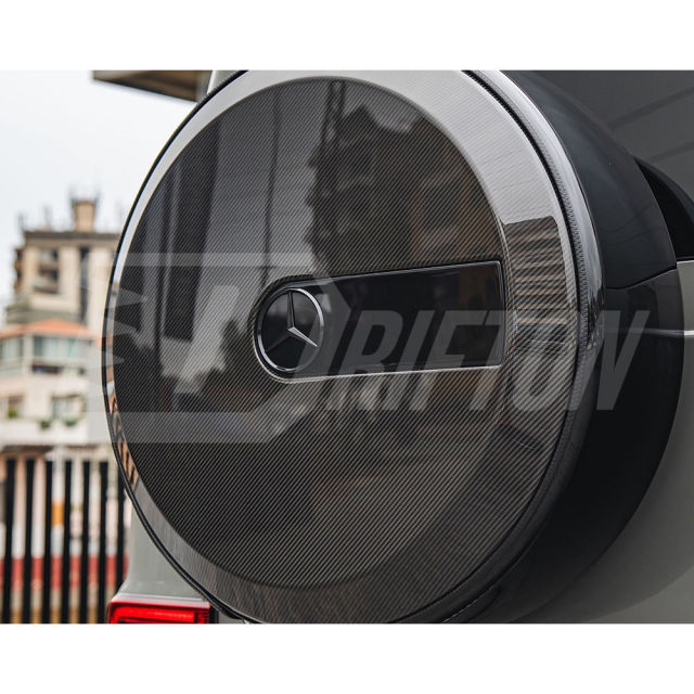 OEM Style Dry Carbon Fiber Wheel Spare Tire Cover For Mercedes Benz G Class W464 G500 AMG G63 2018-2024