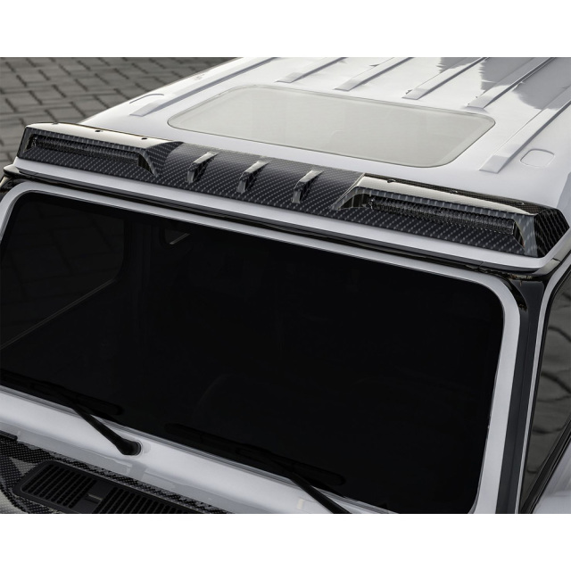 Paktechz Style Dry Carbon Fiber LED Lighting Front Roof Spoiler For Mercedes Benz G Class W464 G350 G500 AMG G63 2018-2024