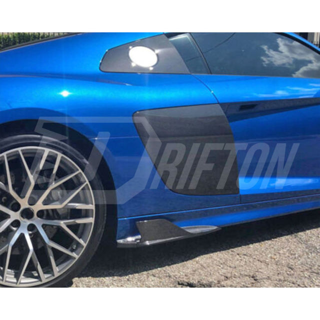 Carbon Fiber Side Skirt Splitter Fins For Audi R8 V10 2016-2019