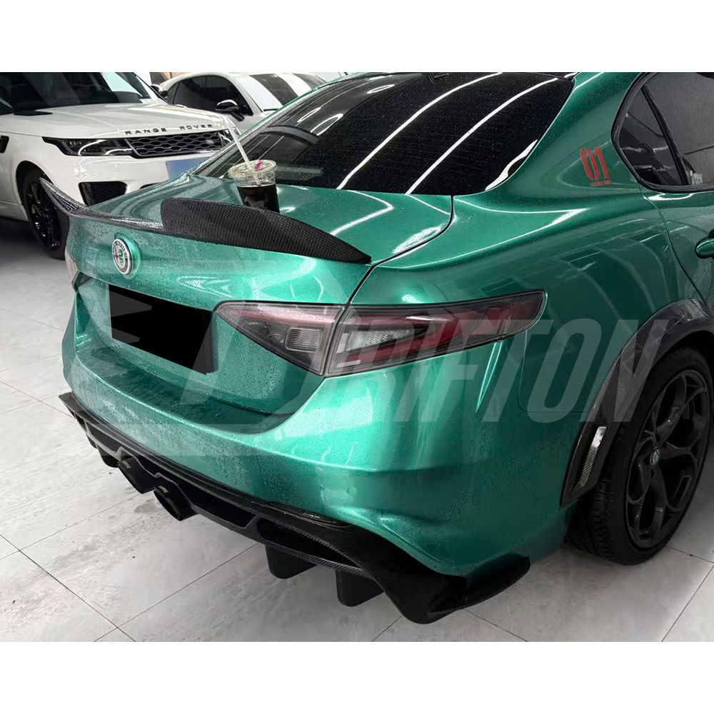 GTAM Style Half Carbon Fiber Rear Bumper For Alfa Romeo Giulia 2016-2023