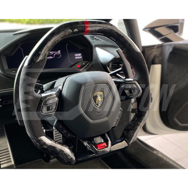 Forged Dry Carbon Fiber Steering Wheel Center Panel For Lamborghini Huracan LP610 & LP580 & EVO 2014-2025