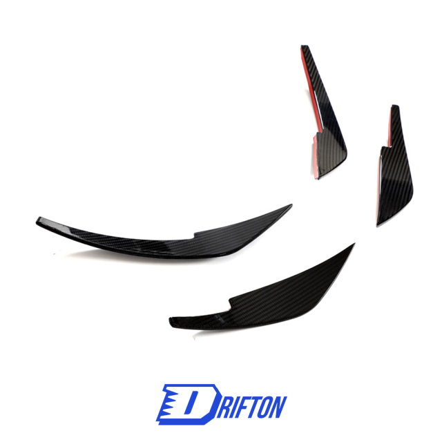 RS Style Dry Carbon Fiber Front Bumper Canards For Nissan Z Fairlady 400Z RZ34 2022+
