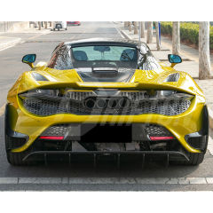 765LT Style Dry Carbon Fiber With Portion Primer Rear End Bumper Assemble & Spoiler & Exhaust System Set For Mclaren 720S 2017-2023