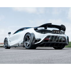 765LT Style Dry Carbon Fiber With Portion Primer Rear End Bumper Assemble & Spoiler & Exhaust System Set For Mclaren 720S 2017-2023