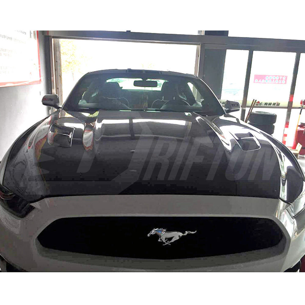 CV Style Carbon Fiber Hood For Ford Mustang Gen6 S550.1 2015-2017