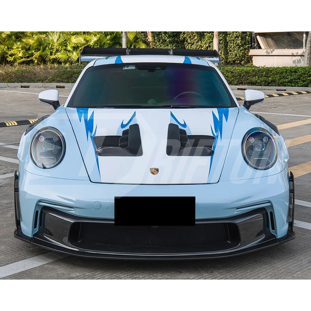 GT3RS Style Dry Carbon Fiber Hood Bonnet For Porsche 911 992 Carrera & Turbo S 2019-2023