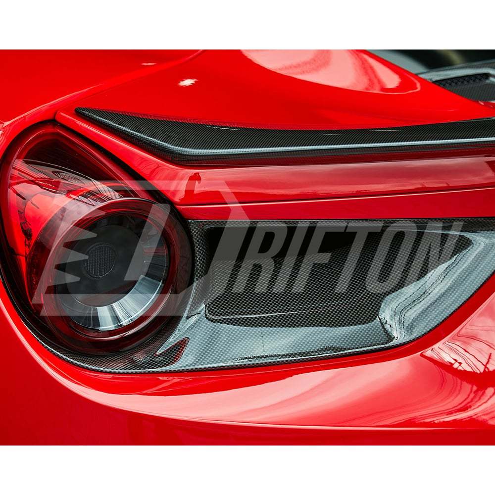 Novitec Style Dry Carbon Fiber Rear Light Cover For Ferrari 488 GTB Spider 2015-2018