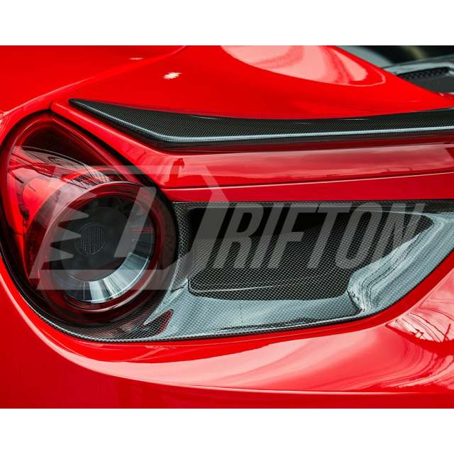 Novitec Style Dry Carbon Fiber Rear Light Cover For Ferrari 488 GTB Spider 2015-2018