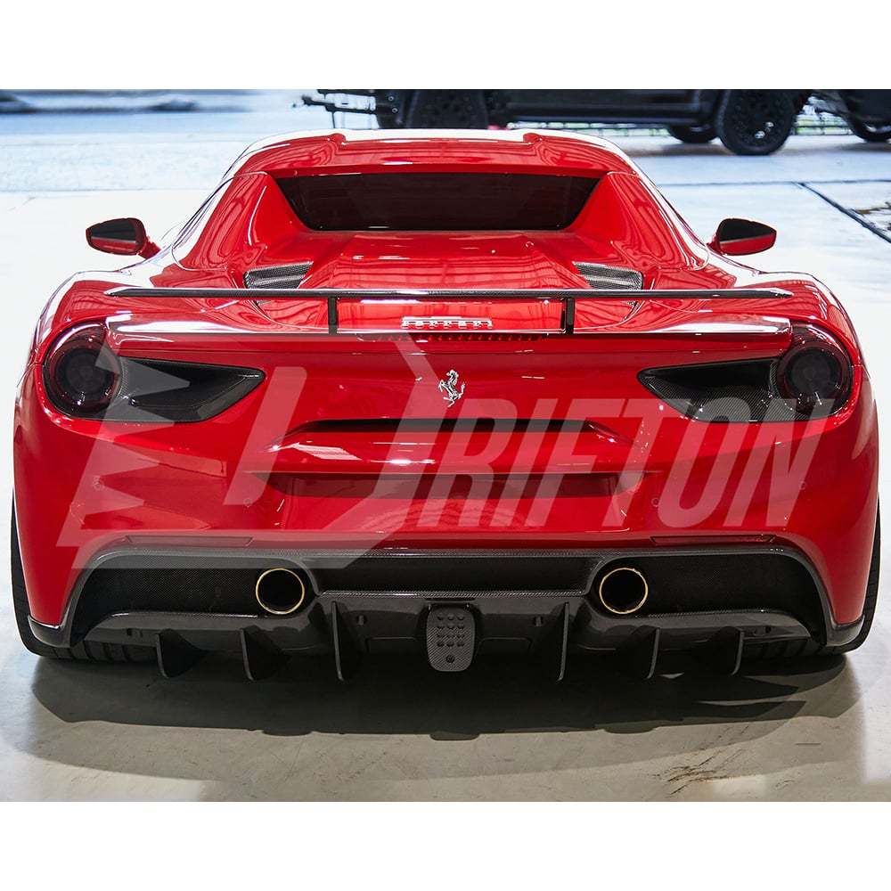 Novitec Style Dry Carbon Fiber Rear Light Cover For Ferrari 488 GTB Spider 2015-2018