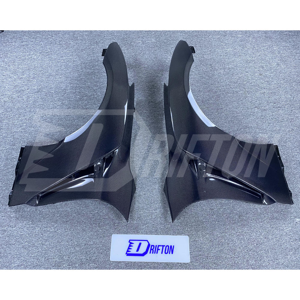 Varis 18 Ver. Style Carbon Fiber Front Fender With Bumper Extension Cover For Nissan R35 GTR 2017-2023