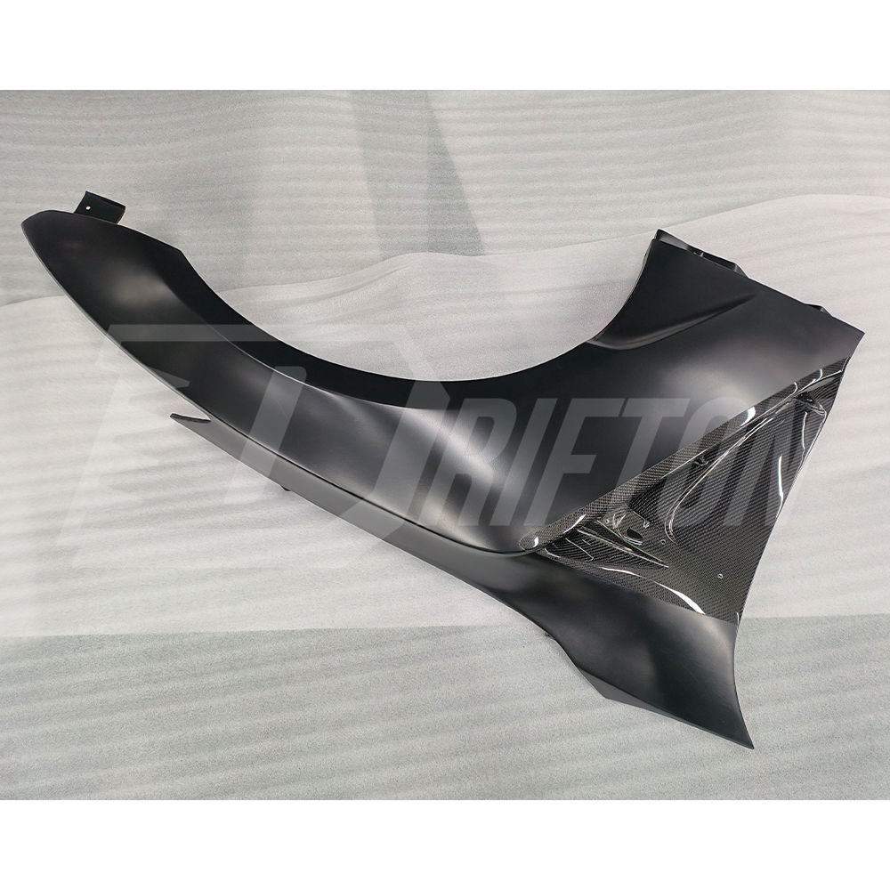 Varis 18 Ver. Style Partial Carbon Fiber Front Fender With Bumper Extension Cover For Nissan R35 GTR 2017-2023
