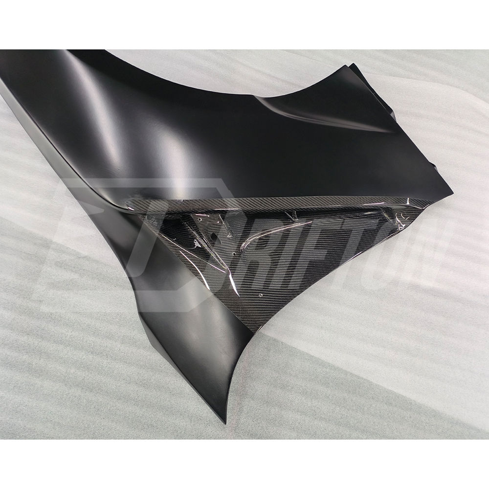 Varis 18 Ver. Style Partial Carbon Fiber Front Fender With Bumper Extension Cover For Nissan R35 GTR 2017-2023