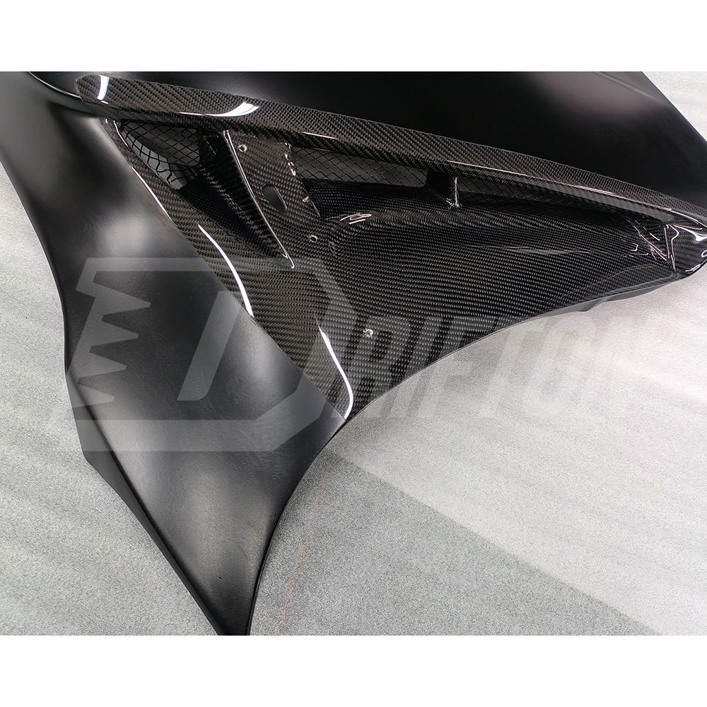 Varis 18 Ver. Style Partial Carbon Fiber Front Fender With Bumper Extension Cover For Nissan R35 GTR 2017-2023