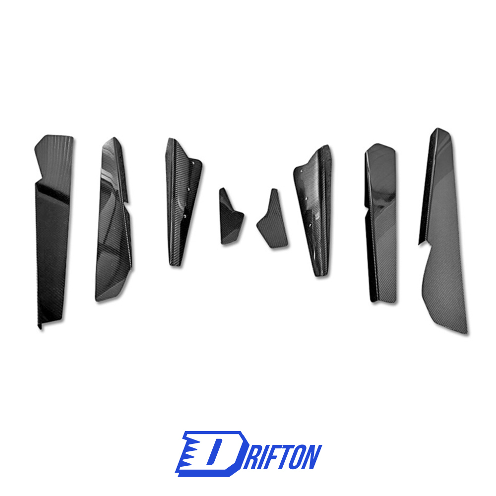 ARS 8pcs Style Carbon Fiber Rear Diffuser Fins Splitters (fit on oem rear diffuser) For Nissan R35 GTR 2012-2016