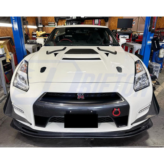 Kansai Style Carbon Fiber Front Bumper Canards For Nissan R35 GTR 2008-2016