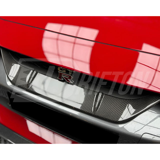 M Style Carbon Fiber Front Grill Cover For Nissan R35 GTR 2017-2023