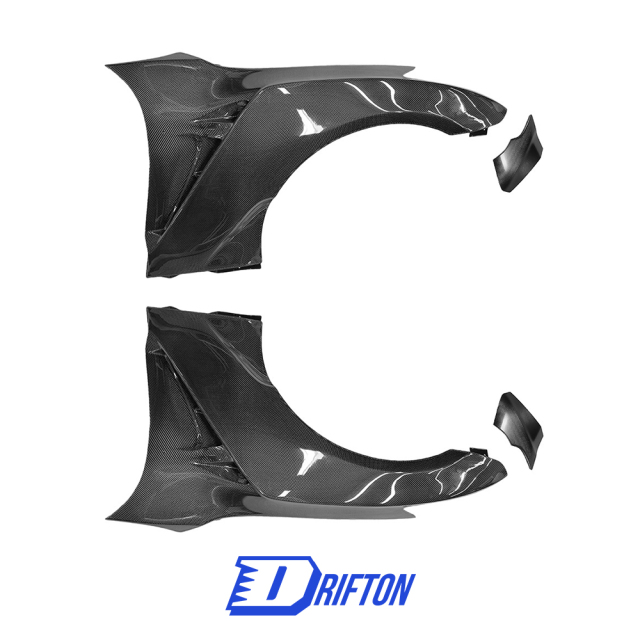 Varis 18 Ver. Style Carbon Fiber Front Fender With Bumper Extension Cover For Nissan R35 GTR 2017-2023