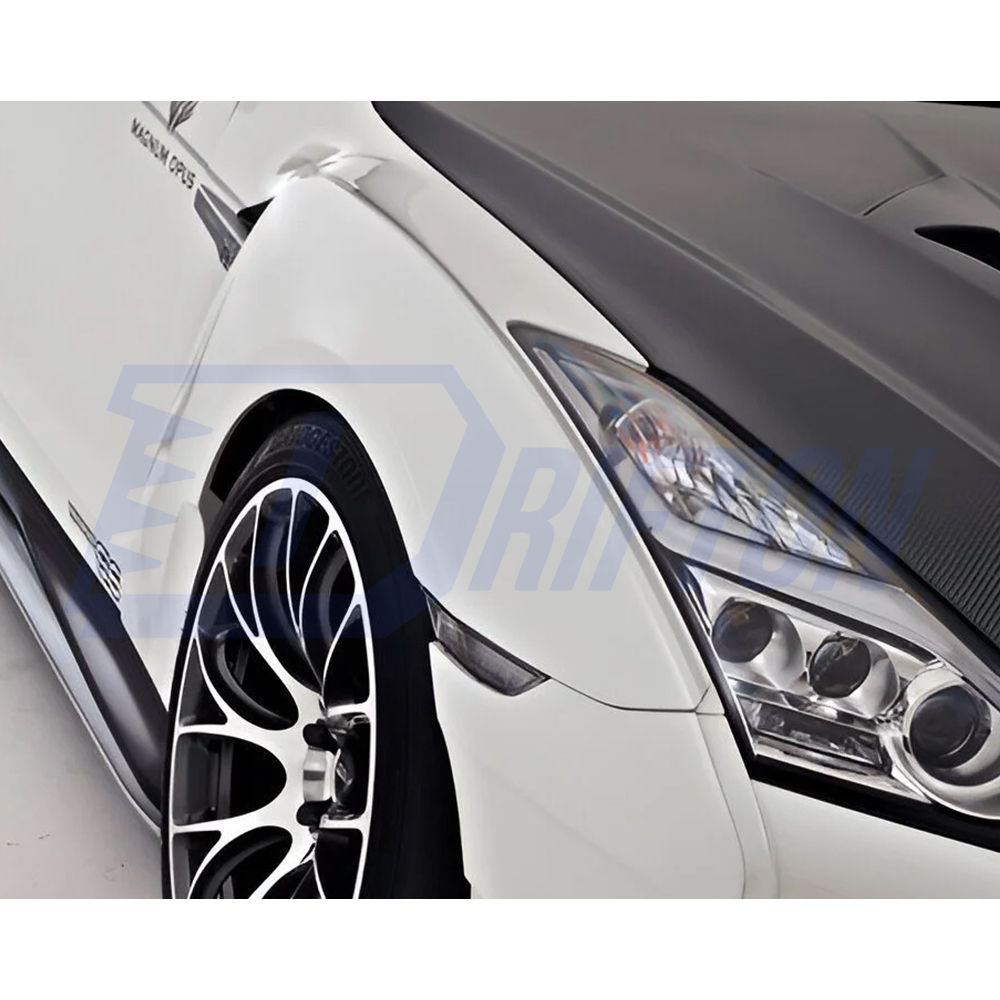 Varis 18 Ver. Style Glass Fiber Front Fender With Bumper Extension Cover For Nissan R35 GTR 2017-2023