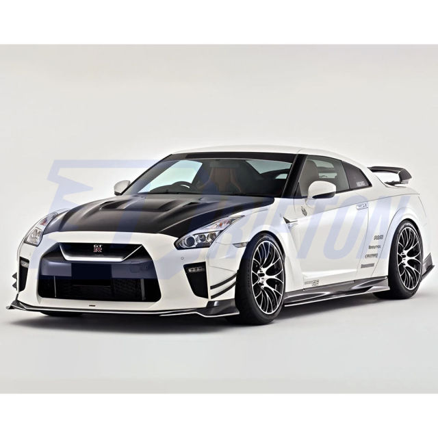 Varis 18 Ver. Style Glass Fiber Front Fender With Bumper Extension Cover For Nissan R35 GTR 2017-2023