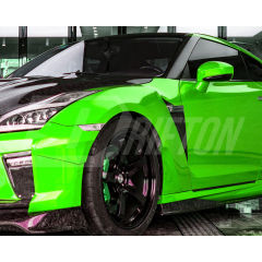 Varis 18 Ver. Style Partial Carbon Fiber Front Fender With Bumper Extension Cover For Nissan R35 GTR 2017-2023