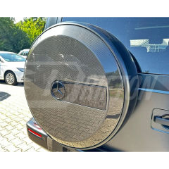 Brabx Style Carbon Fiber Wheel Spare Tire Cover For Mercedes Benz G-Class W463 2005-2018