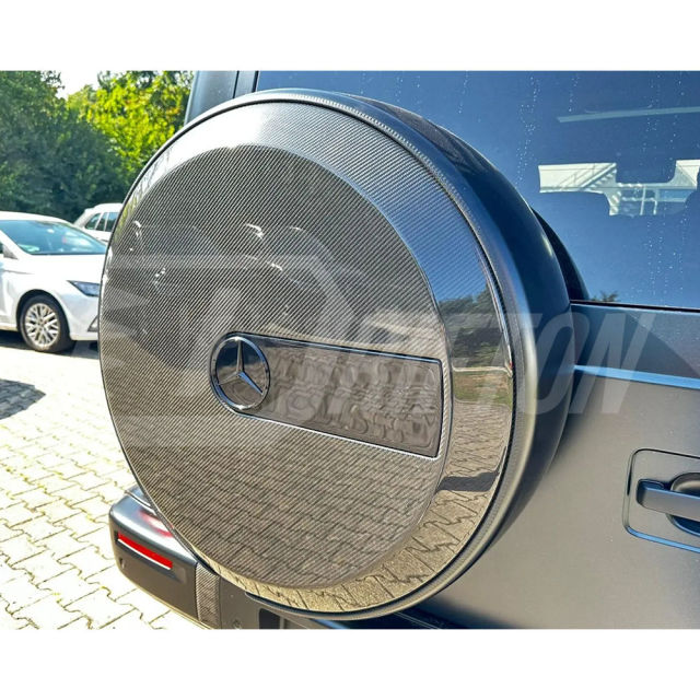 Brabx Style Carbon Fiber Wheel Spare Tire Cover For Mercedes Benz G-Class W463 2005-2018
