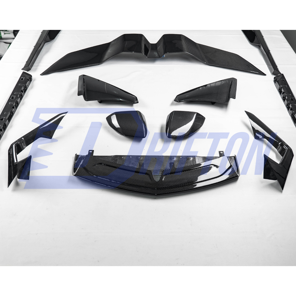 OEM Style Dry Carbon Fiber Front Bumper Side Air Vent Cover Trims For Lamborghini Revuelto 2023-ON