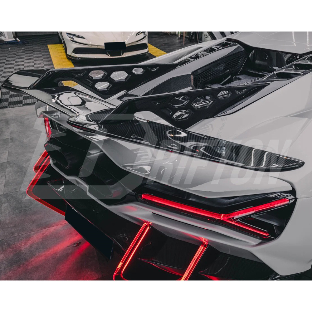 Duke Style Dry Carbon Fiber GT Rear Spoiler Wing For Lamborghini Revuelto 2023-ON