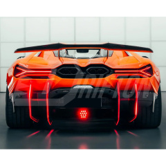 Duke Style Dry Carbon Fiber LED Lights Rear Diffuser Blades Fins For Lamborghini Revuelto 2023-ON