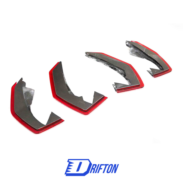 Duke Style Dry Carbon Fiber LED Lights Rear Diffuser Blades Fins For Lamborghini Revuelto 2023-ON
