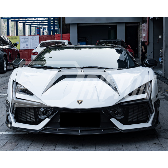Mansory Style Dry Carbon Fiber Front Bumper Lip Splitters Set For Lamborghini Revuelto 2023-ON