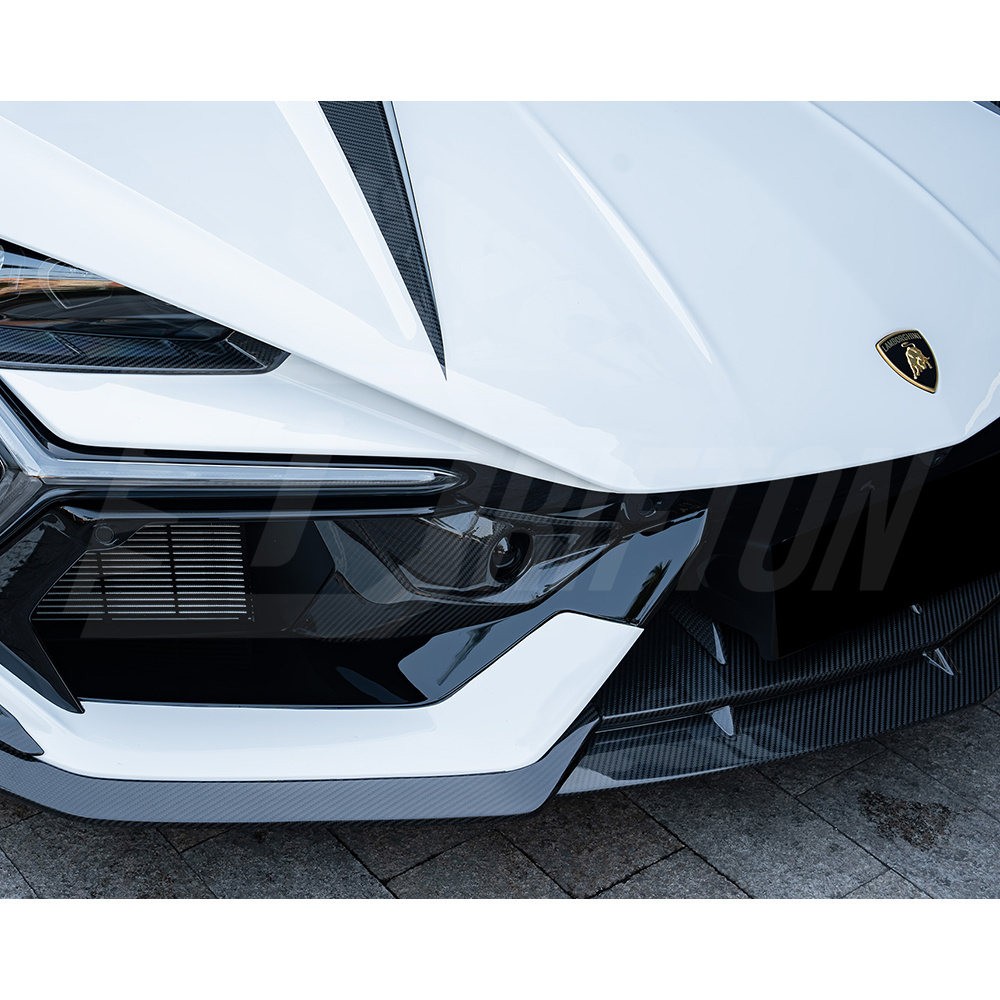 Mansory Style Dry Carbon Fiber Front Bumper Lip Splitters Set For Lamborghini Revuelto 2023-ON
