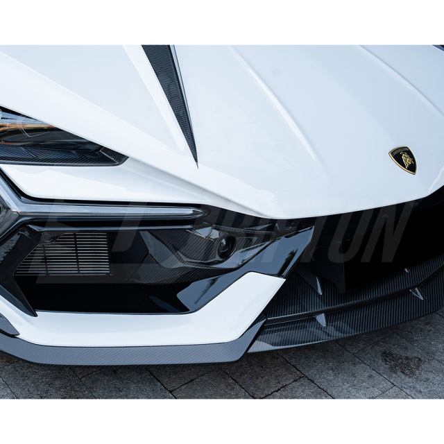 Mansory Style Dry Carbon Fiber Front Bumper Lip Splitters Set For Lamborghini Revuelto 2023-ON