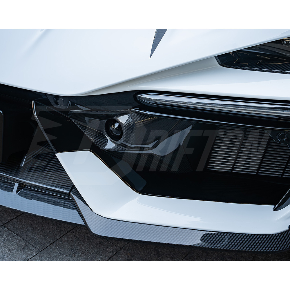 Mansory Style Dry Carbon Fiber Front Bumper Lip Splitters Set For Lamborghini Revuelto 2023-ON